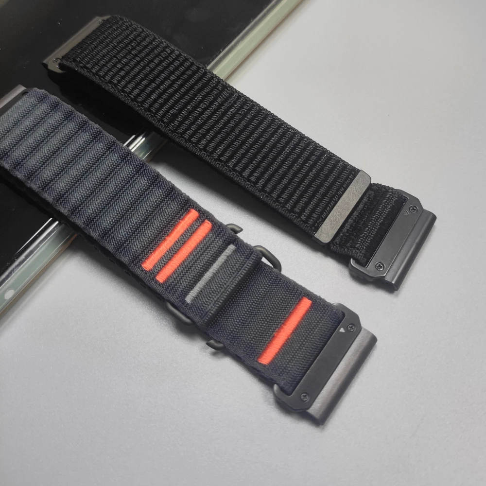 QuickFit 26 22mm Atmungsaktive Armbänder für Garmin Tactix 8 51mm 47mm Nylon Sportarmband für Fenix E 8 7 7X Pro/Epix/Enduro 3 Schlaufenband