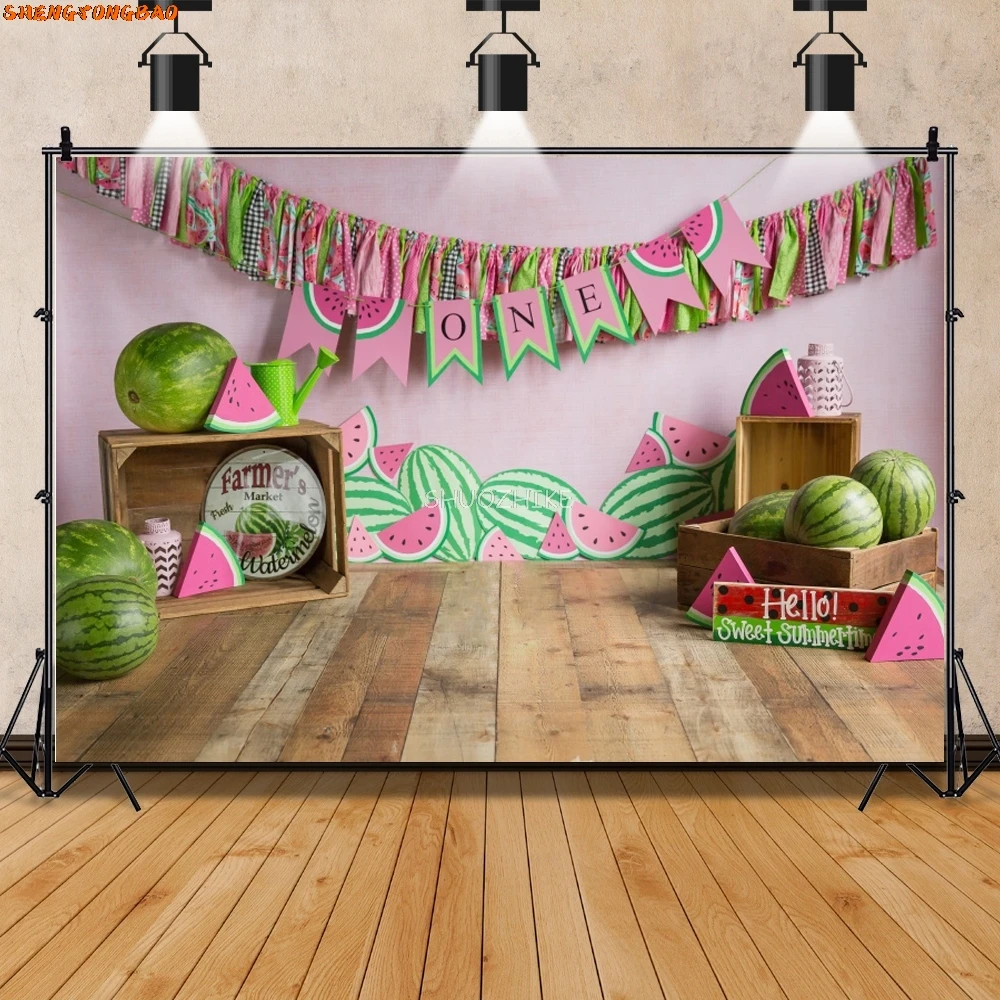 Wassermelone Obst Fotografie Hintergrund Baby Dusche Geburtstag Sommer Party Fotografischen Hintergrund Photo Foto Studio Schießt