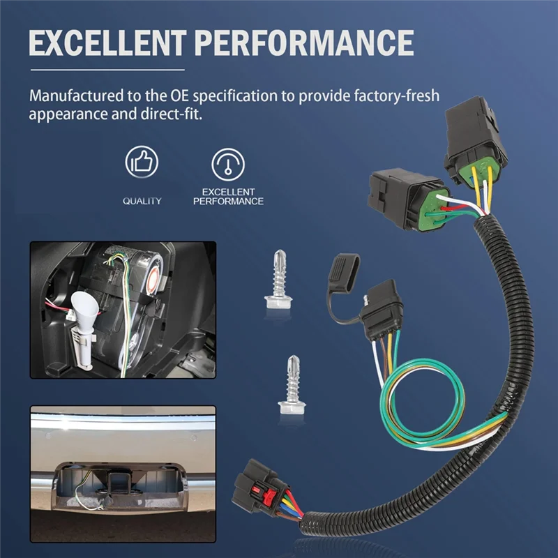 Durable 4-Pin Trailer Tow Wiring Connector Relay Harness For Equinox For GMC Terrain 2018-2024