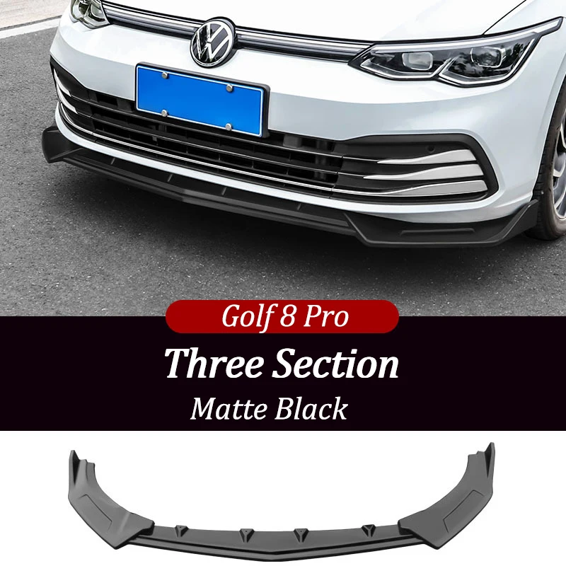 

For Volkswagen 2021 Glof 8 Pro R-line Front Bumper Lilp Spilter Spoiler Body Kit Protection Cananrds Deflector Car Accessoires