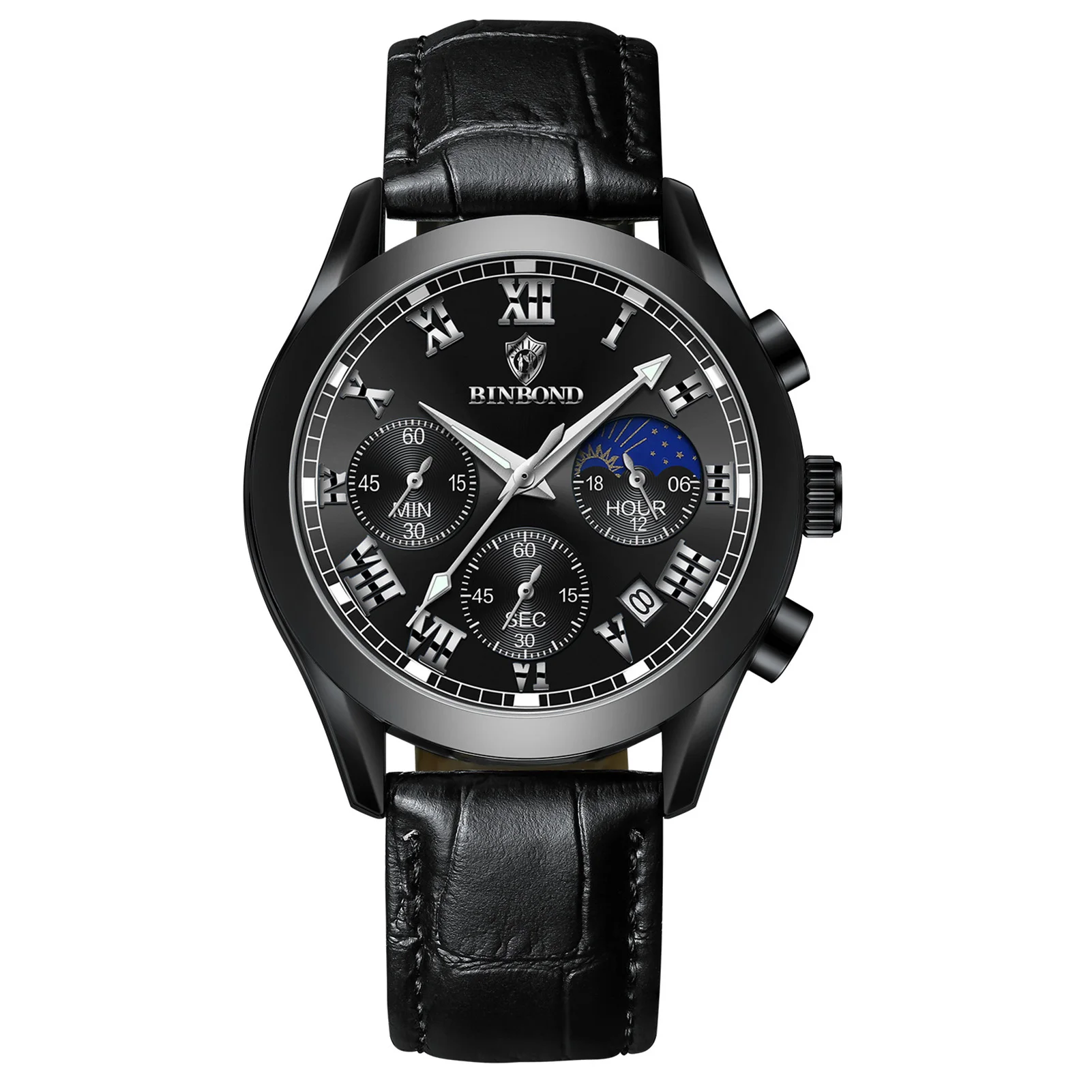 

Fashion Business Wrist Watch Timing Luminous Multifunctional Wristwatch Suitable for Vacations Traveling