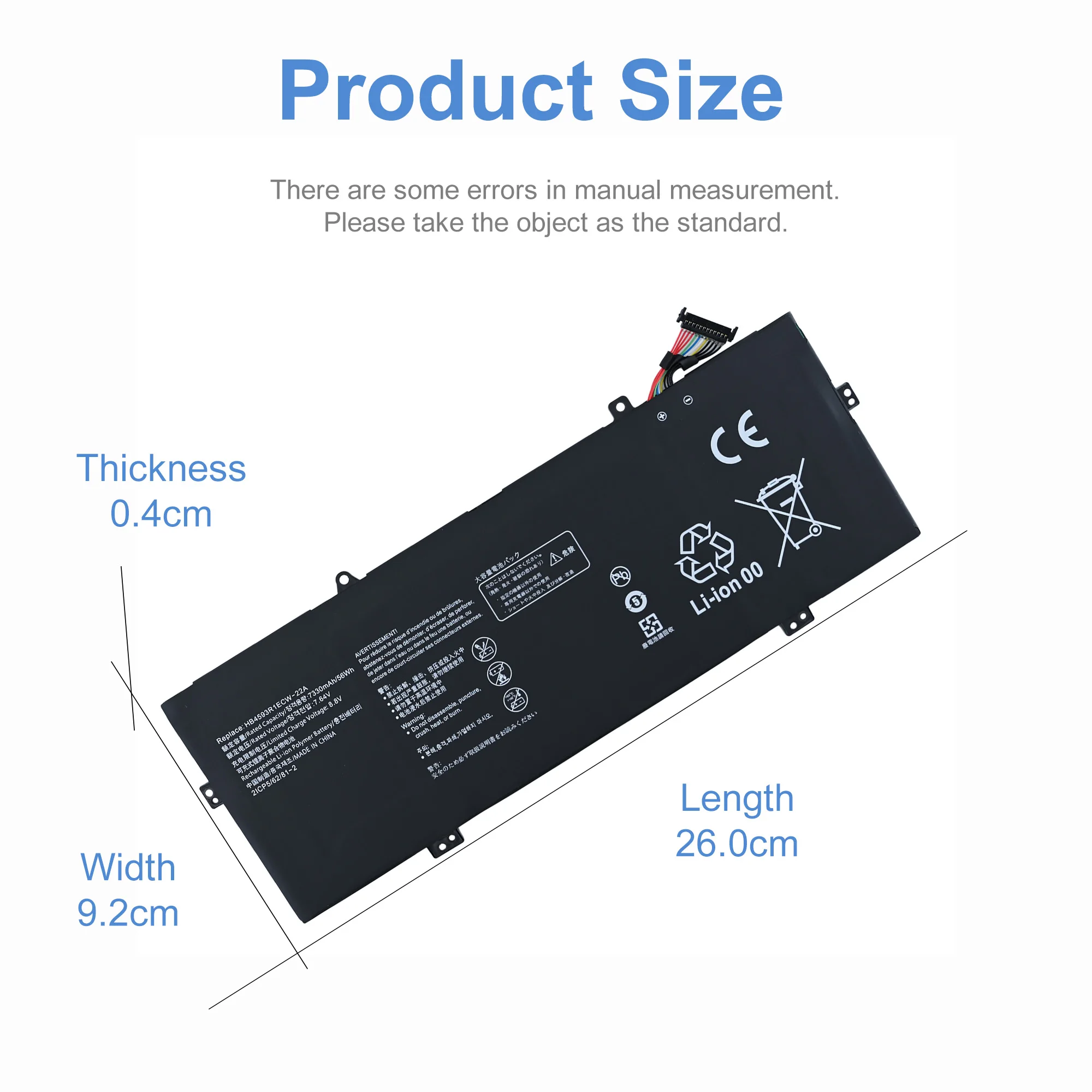 LOL 7.64V 56Wh HB4593R1ECW-22A Battery For HUAWEI MateBook 14 2020 2021 Series KLVL-WFH9 KLVD-WFH9 MACHD-WFE9