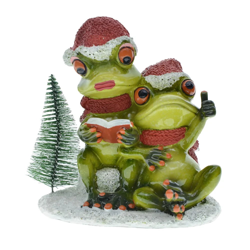 

Home Decor Resin Crafts Frog Statue Figurine Christmas Ornaments Myblue