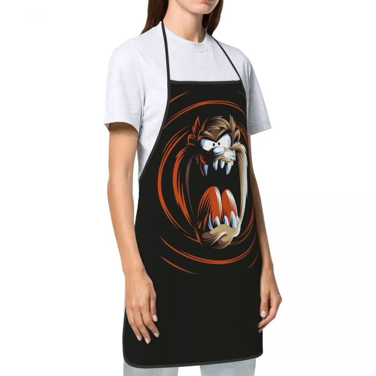 مريلة تاسمانيان شيطان مضحكة للرجال والنساء ، مريلة مطبخ طاه ، مطبخ مطبخ ، خبز وطبخ ، كرتون تاز للكبار