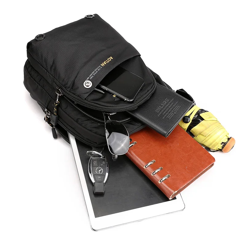 

Travel Nylon Small Backpack Crossbody Chest Bag Men
