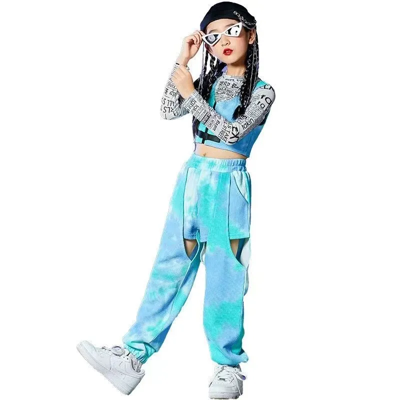 New Hat Hip Hop Dance Wear For Kids Designer Clothes Performance Costume Teenage Girls Clothing Jazz Dancer Outfit Fashion Wears