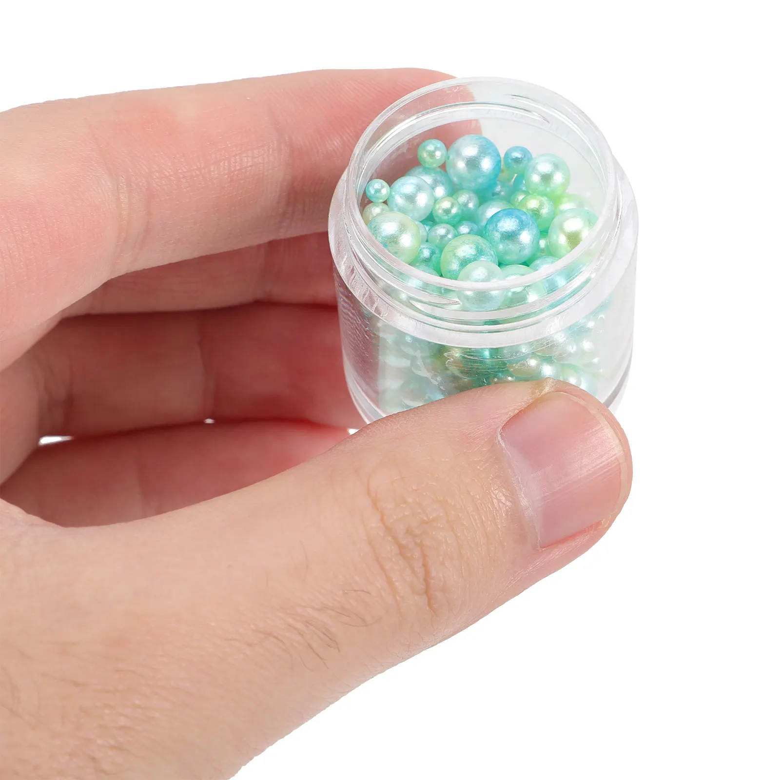 3 Boxen künstliche schwimmende glatte Perlen ohne Loch simulierte Perlen Vase Dekor Handwerk Füllstoff DIY Make-up Pinsel Halter Kunstperle