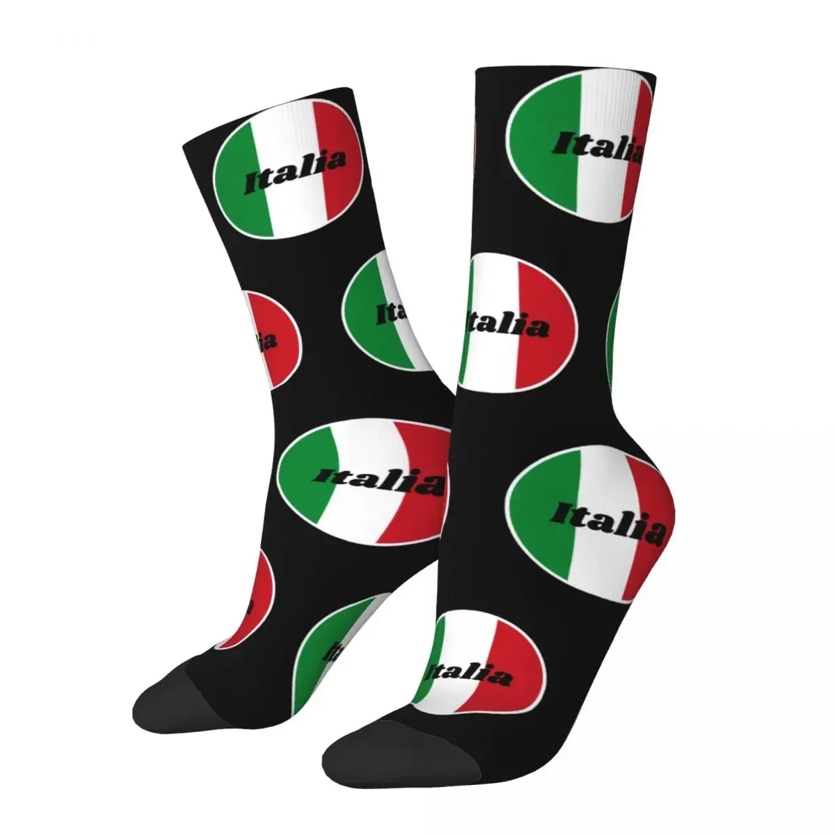 Cool Men's Women's Retro Italia Flag Map Italian Italy Italiano Theme Socks Product Football Socks Soft Birthday Present