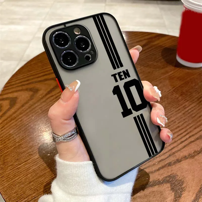 أرقام مخططة سوداء لهاتف أبل آيفون 16 15 14 13 12 11 XR XS X Pro Max Plus حافظة هاتف شفافة بلوري صغيرة