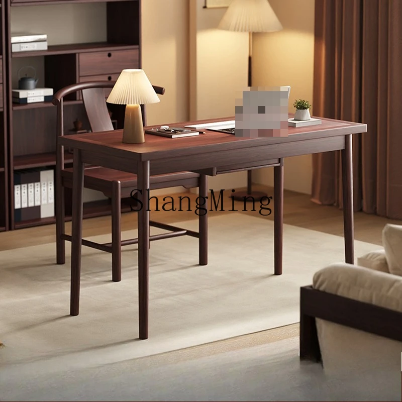 

FG all solid wood rosewood office computer desk new Chinese desk drawing case writing study table with drawers
