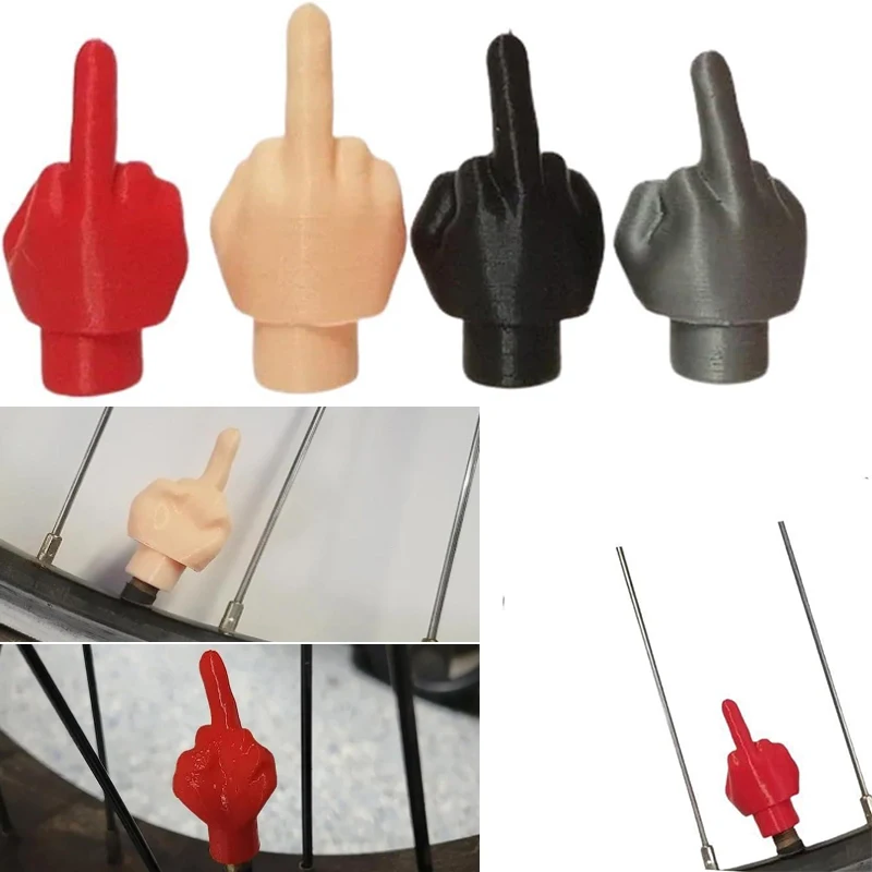 1/4/8PCS Funny Creative Spoof Middle Finger Valve Car Tire Valve Caps Glow-in-the-Dark American Tire Valve Core Caps Auto Parts