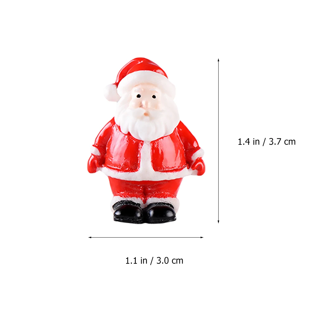 12pcs Christmas Santa Claus Miniature Figurines Resin Embellishment Christmas House Decoration Snow Globe Figurines Claus