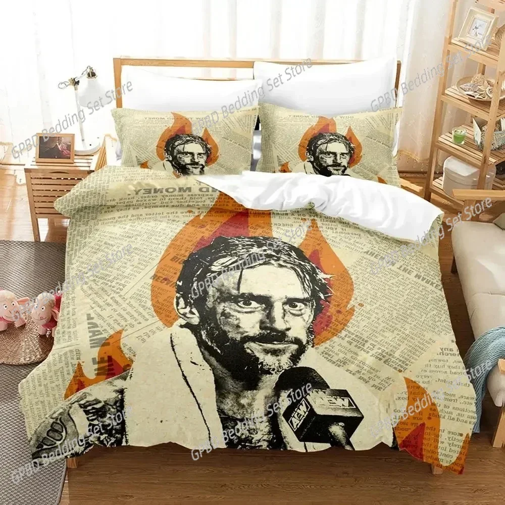 

Luxury New 3D Print CM Punk Aew The Best In The World Bedding Set Duvet Cover Bed Set Quilt Cover Pillowcase king Queen