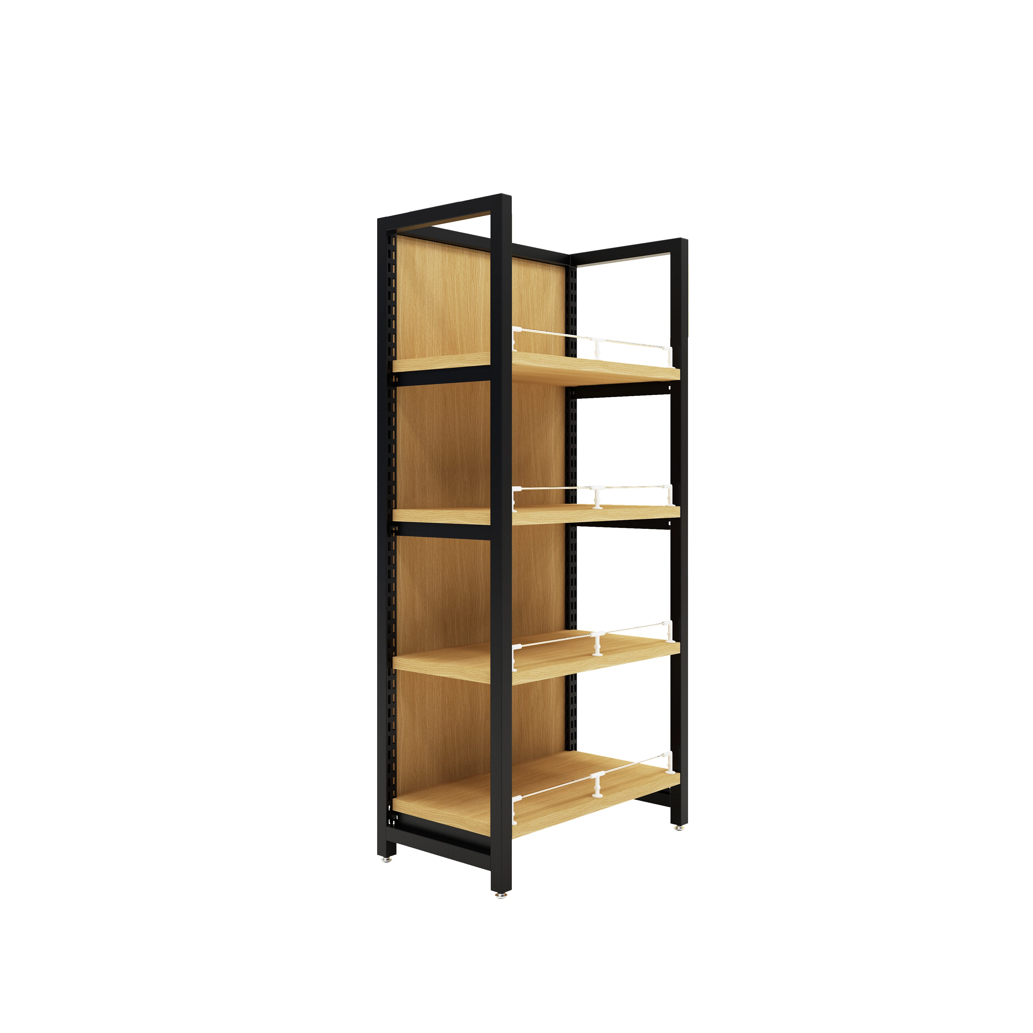 Customized 2025 Modern Design Iron Wooden Gondola Shelf Display Rack For Supermarket