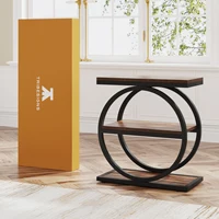 Tribesigns End Table, Narrow End Table with 3 Storage Shelves, Wooden Side Table, Industrial Small Sofa Side Table 5