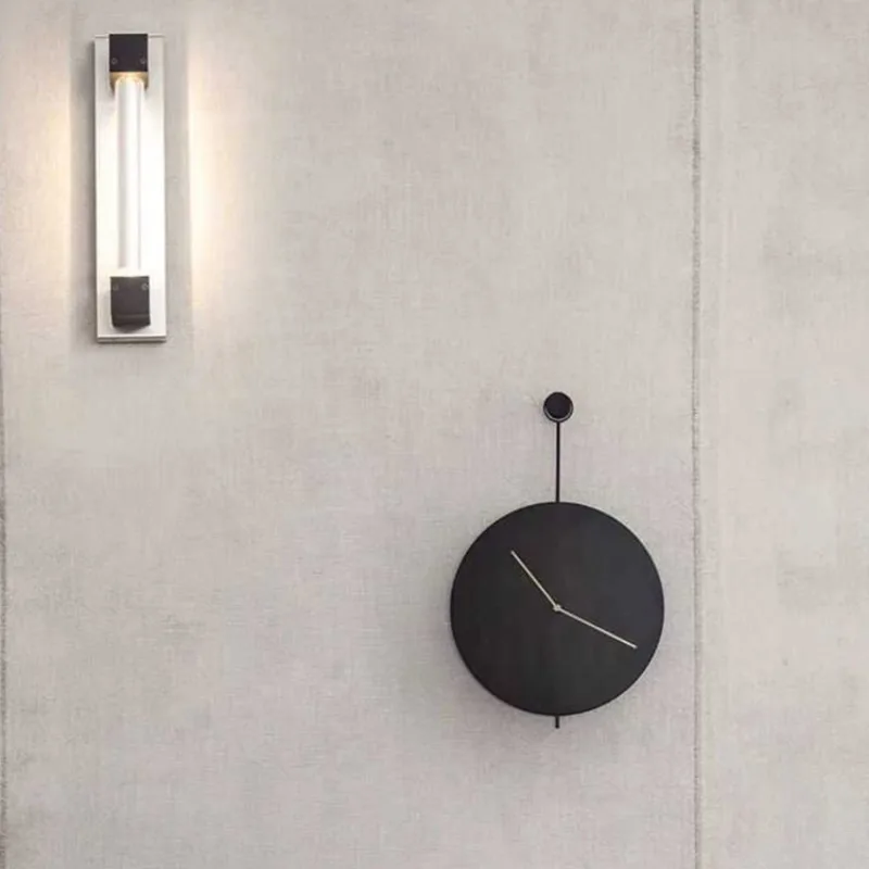 

Nordic style black clock wall clock creative high sense living room study wall decoration wall clock ornament