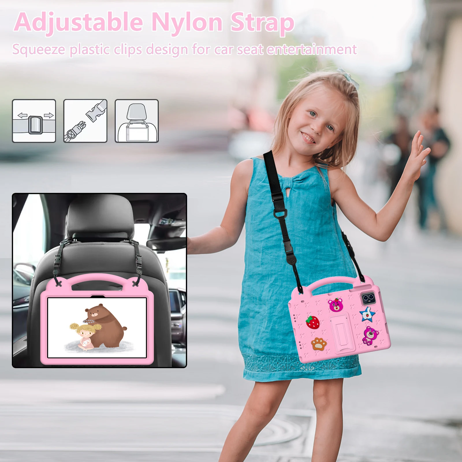 حافظة لجهاز Blackview MEGA 3 12 بوصة 2025 tab80 10.1 بوصة 2023 Oscal Pad 15 Tab 11 wifi /11SE/11 10.36 بوصة مع غطاء حامل مقاوم للصدمات