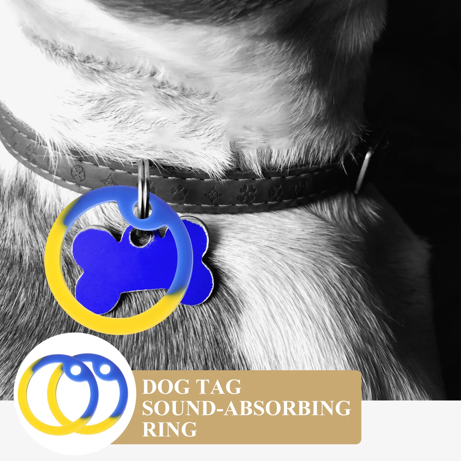 

12pcs Pet Tag Hoops Silicone Dog Name Tag Mute Rings Durable Wear Resistant Noise Reduction For Dog Collar Tags