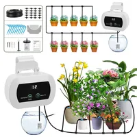 Garden Irrigation Controller with Timed Automatic Watering Device Built-in 1800mAh Battery Plant Watering System USB Charging