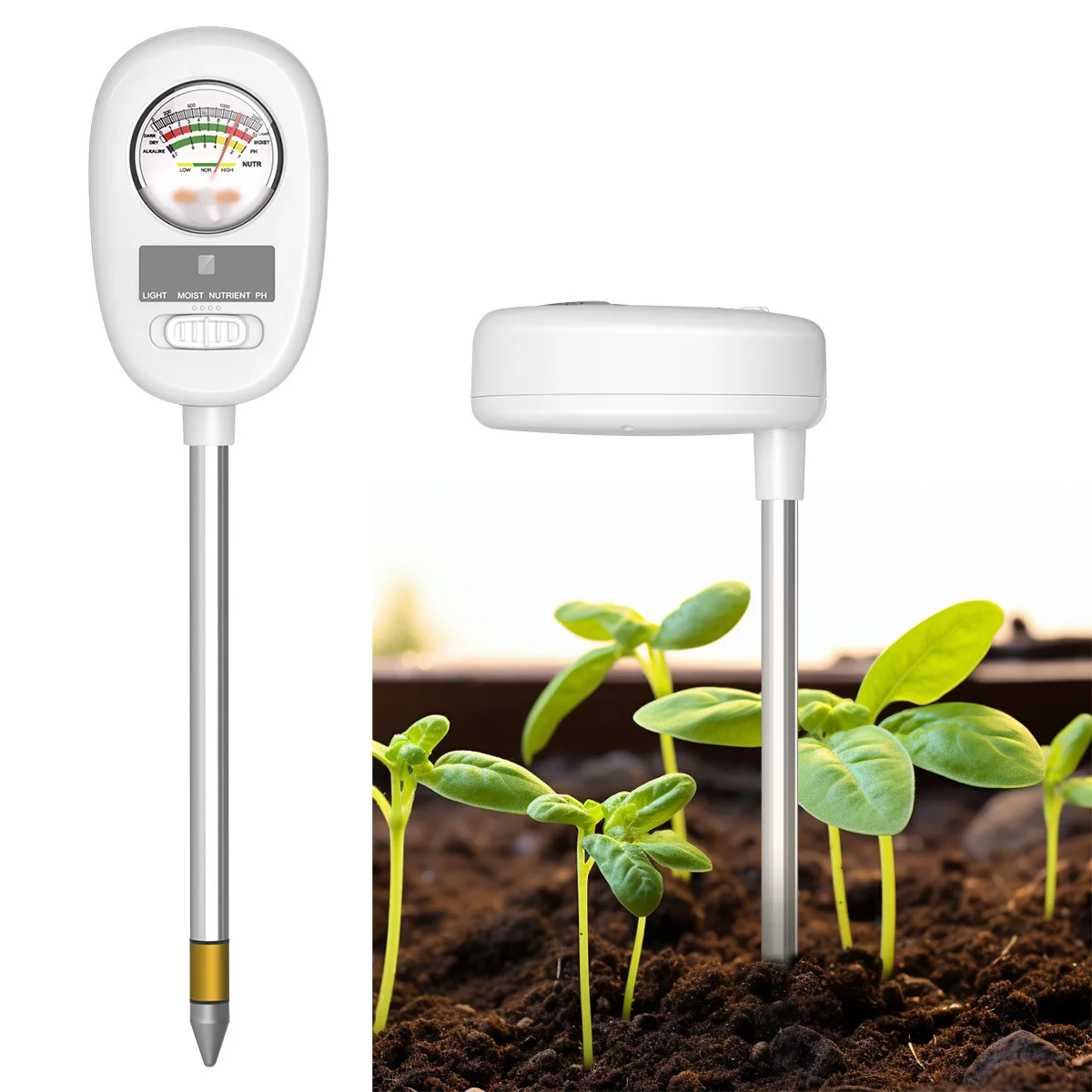 

Soil PH Value Light Moist Nutrient Test Meter Plant Cultivation Gardening Tools 4in1 Indoor Potted Plant Measuring Instrument