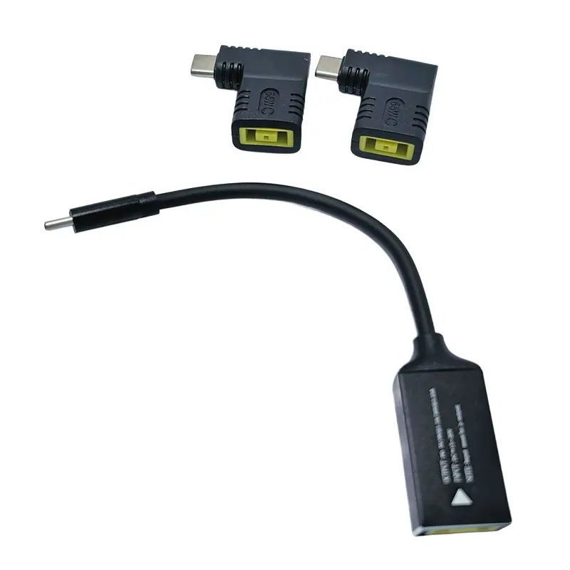 65W USB Type C PD Fast Charging Cable for Lenovo Laptop Charger Dc Square Plug to Type C PD Adapter Converter connector