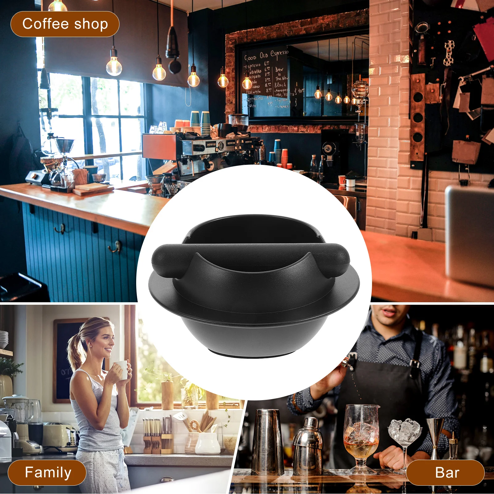 حاوية القهوة المطحونة 6.8 بوصة اسبريسو ذات سعة كبيرة مع شريط لنفايات القهوة وأوراق الشاي لب الفاكهة #2