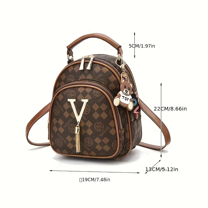 New Luxury Designer Women's Backpack Trend Travel Backpack Simple and Fashionable Single Shoulder Diagonal Cross Bag Handbag