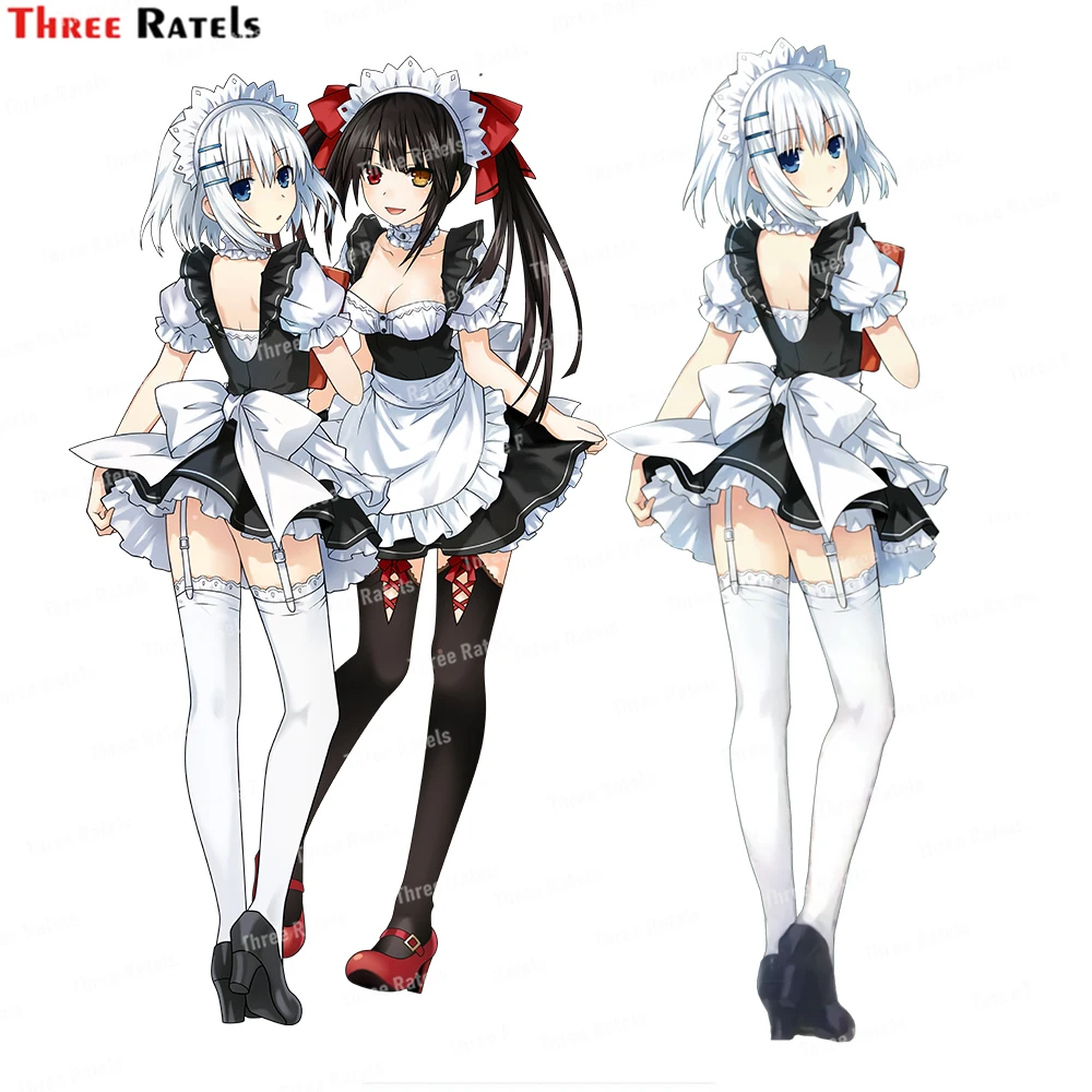 Three Ratels J307 Origami Tobiichi and Kurumi Tokisaki maid Stickers And Decals For Laptop Luggage Skateboard Decoration