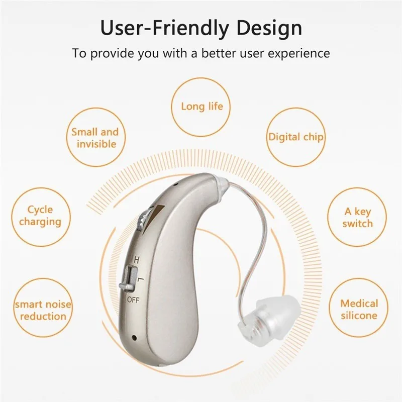 Earphone appearance, wireless noise reduction, digital chip, ear hanging volume adjustable