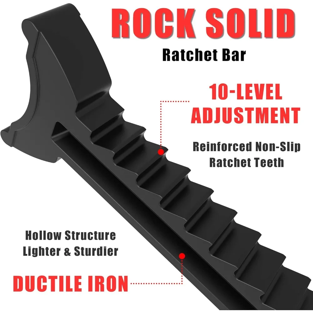 حامل جاك فولاذي بقفل مزدوج بسعة 6 طن، أحمر، مجموعة من 2