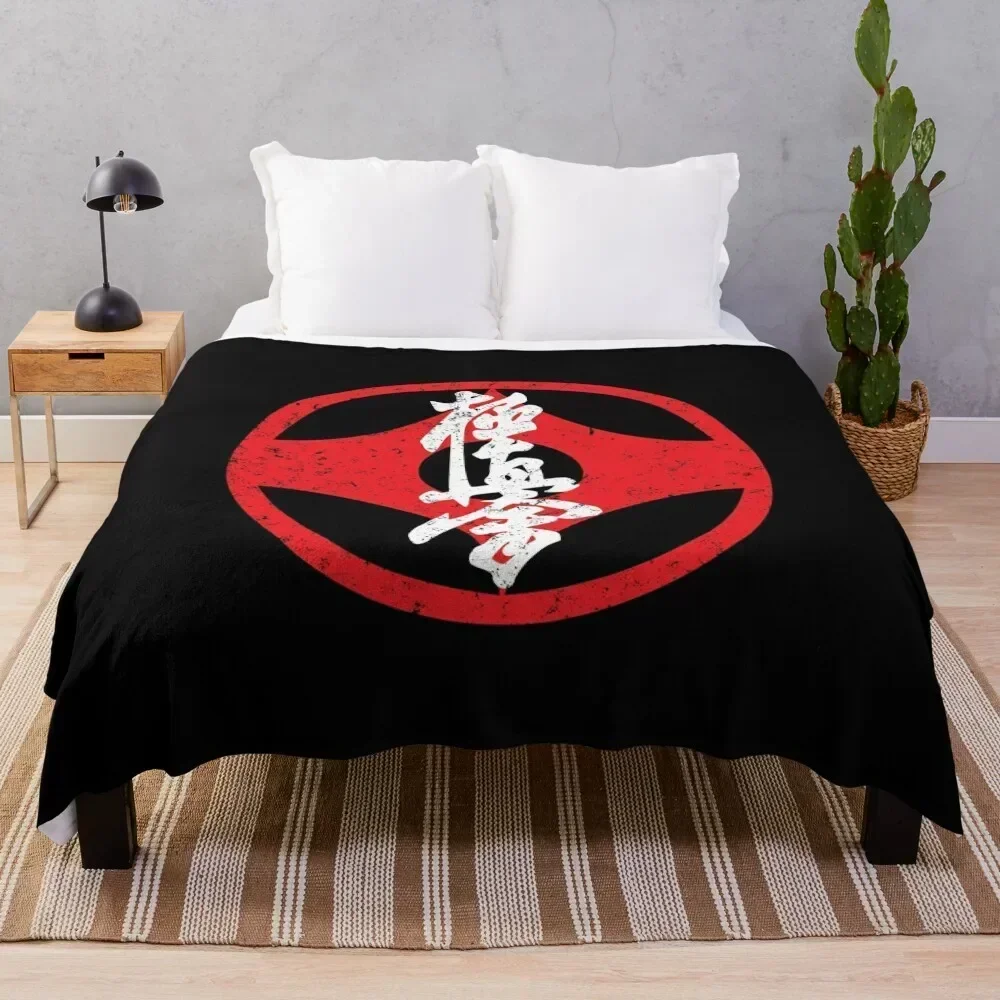 Kyokushin Kaikan Karate Symbol Kyokushinkai Dojo Throw Blanket Sofas Sofa Throw Blankets