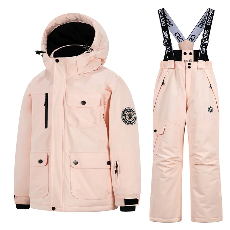 بدلة ثلج شتوية للأطفال - مجموعة ملابس سميكة للأطفال الأولاد والبنات مكونة من قطعتين بدلة ثلج للأطفال وسترة وسراويل #3