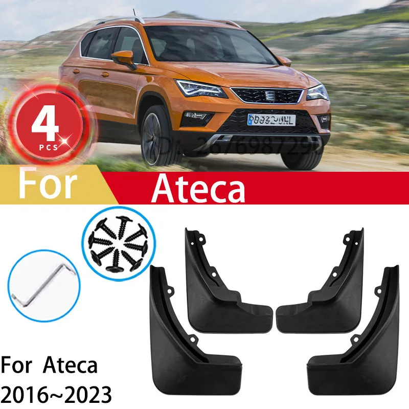 For Ateca SEAT 2016 2017 2018 2019 2022 2023 Mud Flaps Splash Guards Fender Protector 4pcs Car Mudguards Accessories