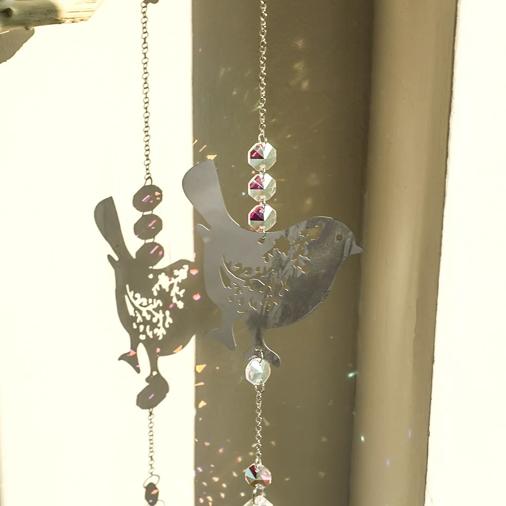 Metal Bird Suncatcher Wall Hanging Ornament Animal Shape Window Decor Nordic Minimalist Bedroom Balcony Garden Home Decoration