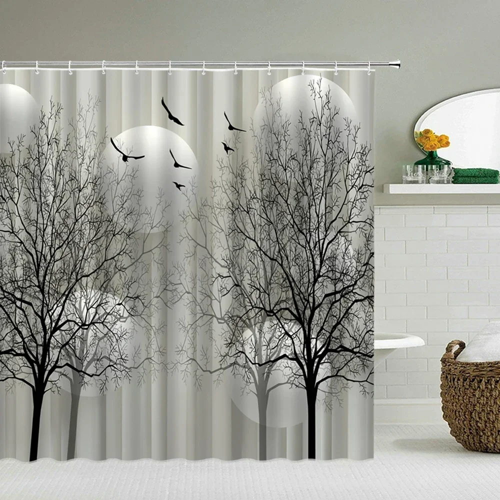 

3d Colorful Tree Shower Curtains Bathroom Curtain Waterproof Polyester Cloth Decoration With Hooks180*240cm Bath Curtain