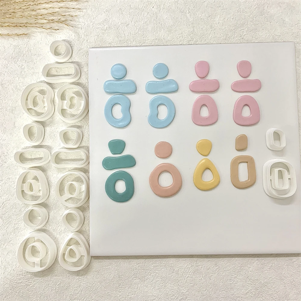 

Soft Pottery Polymer Clay Cutter Irregular Geometric Shape Molds DIY INS Earring Pendant Jewelry Making Polymer Clay Tools