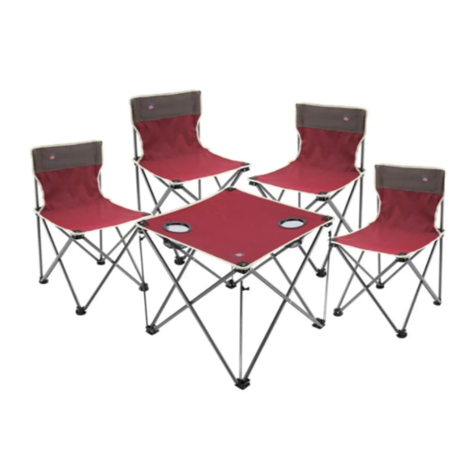 Camping Folded Table and Chairs Set Sturdy Outdoor for Outside BBQ Yard