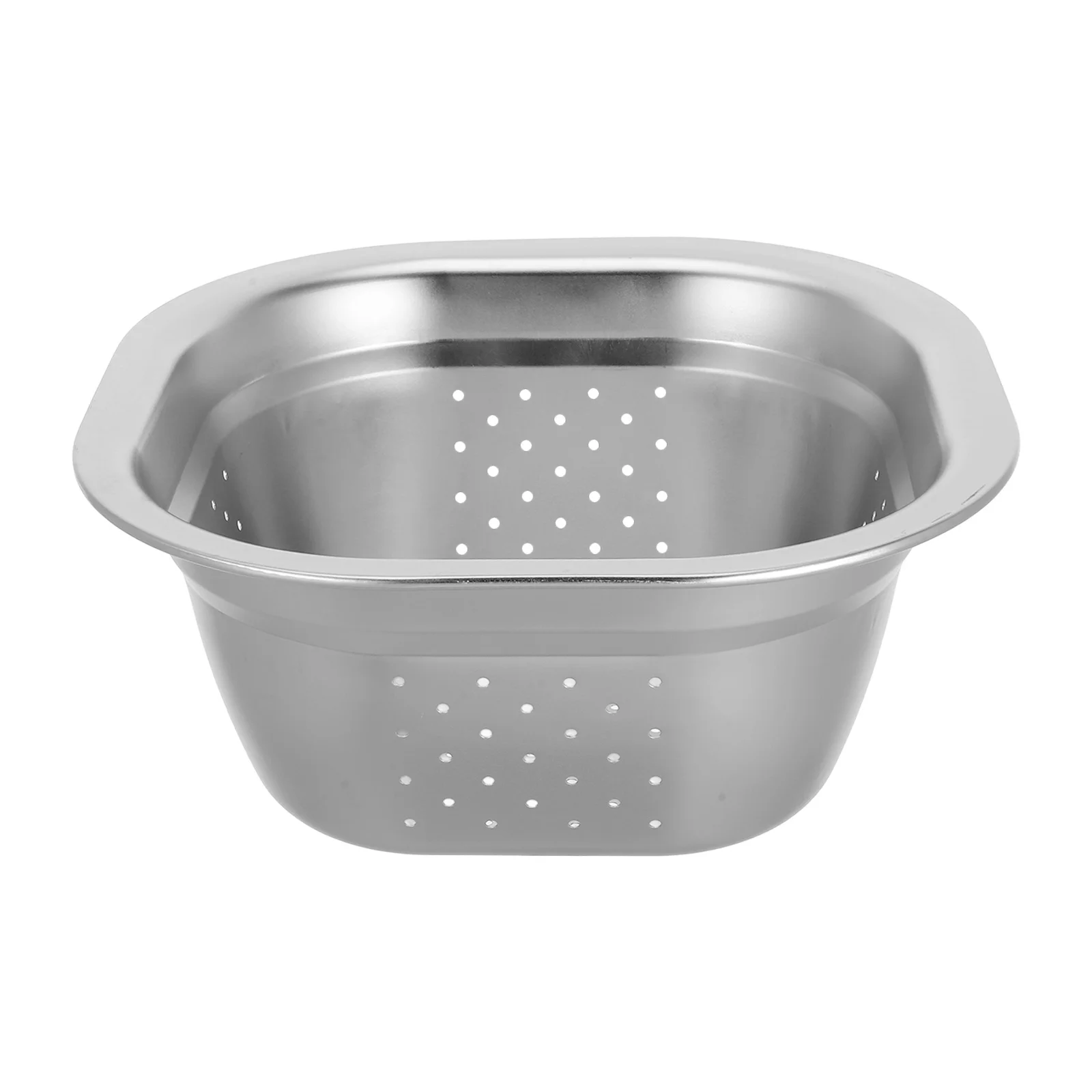 

Stainless Steel Washing Colander Square Large Capacity Drainage Holes Kitchen Vegetable Fruit Basin Metal Colander Bowl
