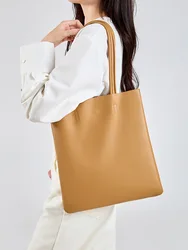 Luxury Soft Cowhide Women Shoulder Bags Slouchy Style Simpler Genuine Leather Purse Lady Tote Bag Large Designer Shopper Handbag