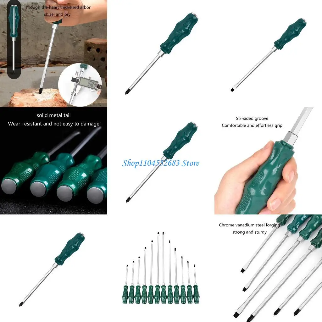 

Y6GD 4/5/6/8/10/12'' Screwdriver Durable Through Heart Percussive Screwdriver Slotted Screwdriver Hand Tool