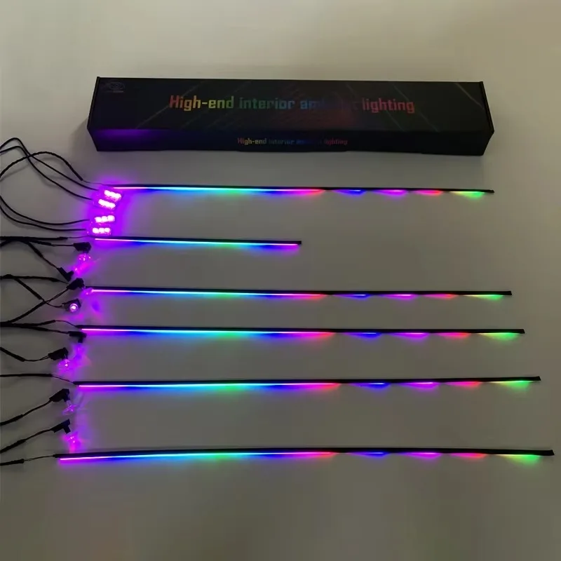 Magic color ambient light kit,car ambient light kit,in-car lighting APP control,music synchronization LED light bar 12Vuniversal