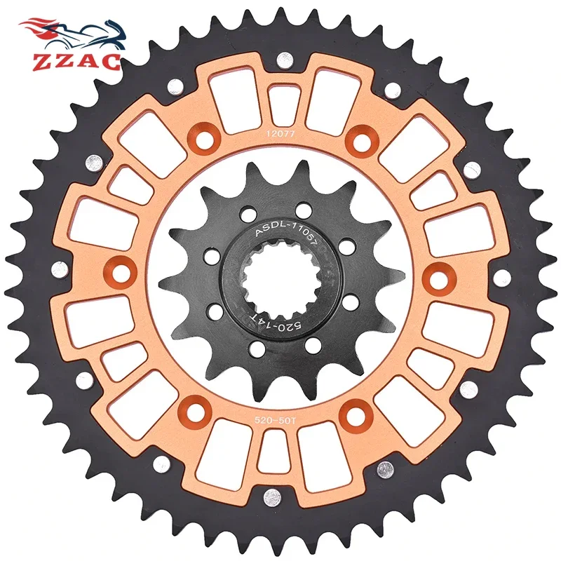 

520 50T 14T Motorcycle Steel Aluminum Composite Front Rear Sprocket Kits For Gas Gas 300 EC 300EC EC300 EC 300 2020-2021