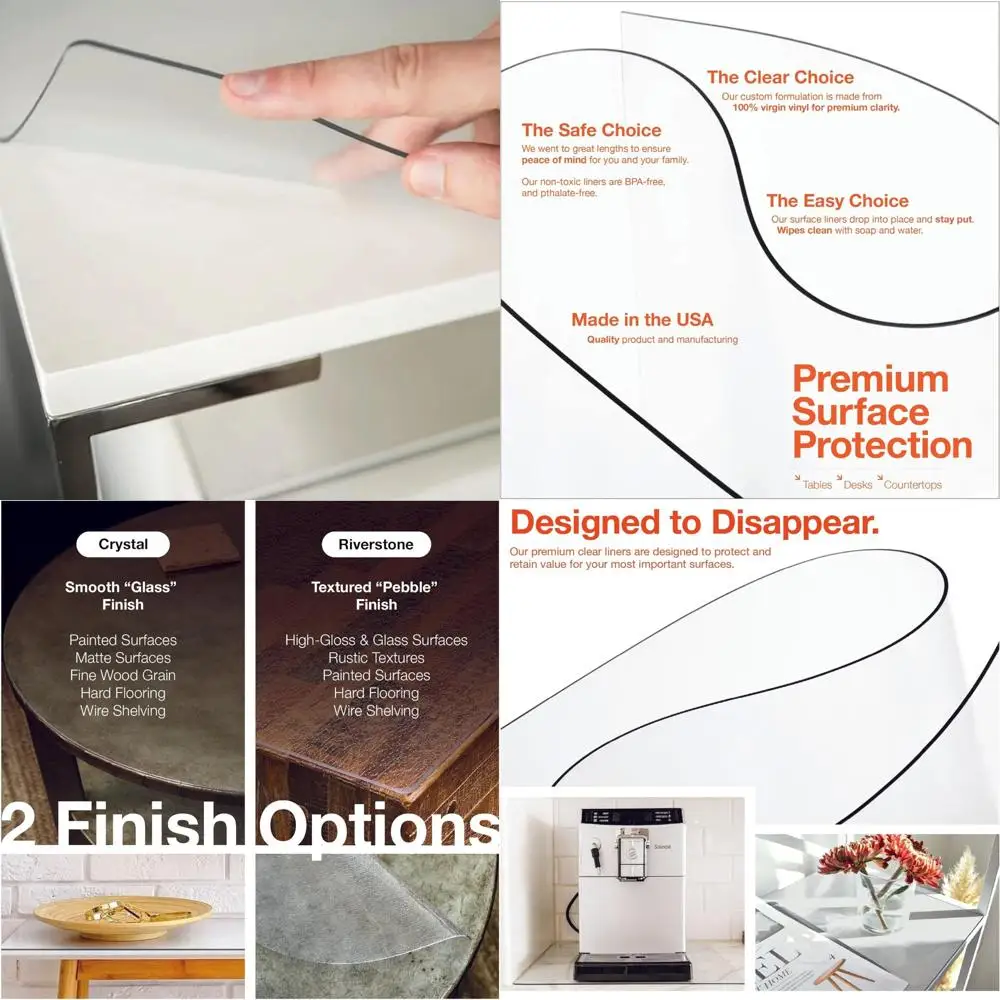 

Large Clear Vinyl Table Protector, 32 x 72 Inches, 2mm Thick, Ultra Smooth Surface, Safe for Countertops, Customizable Cover