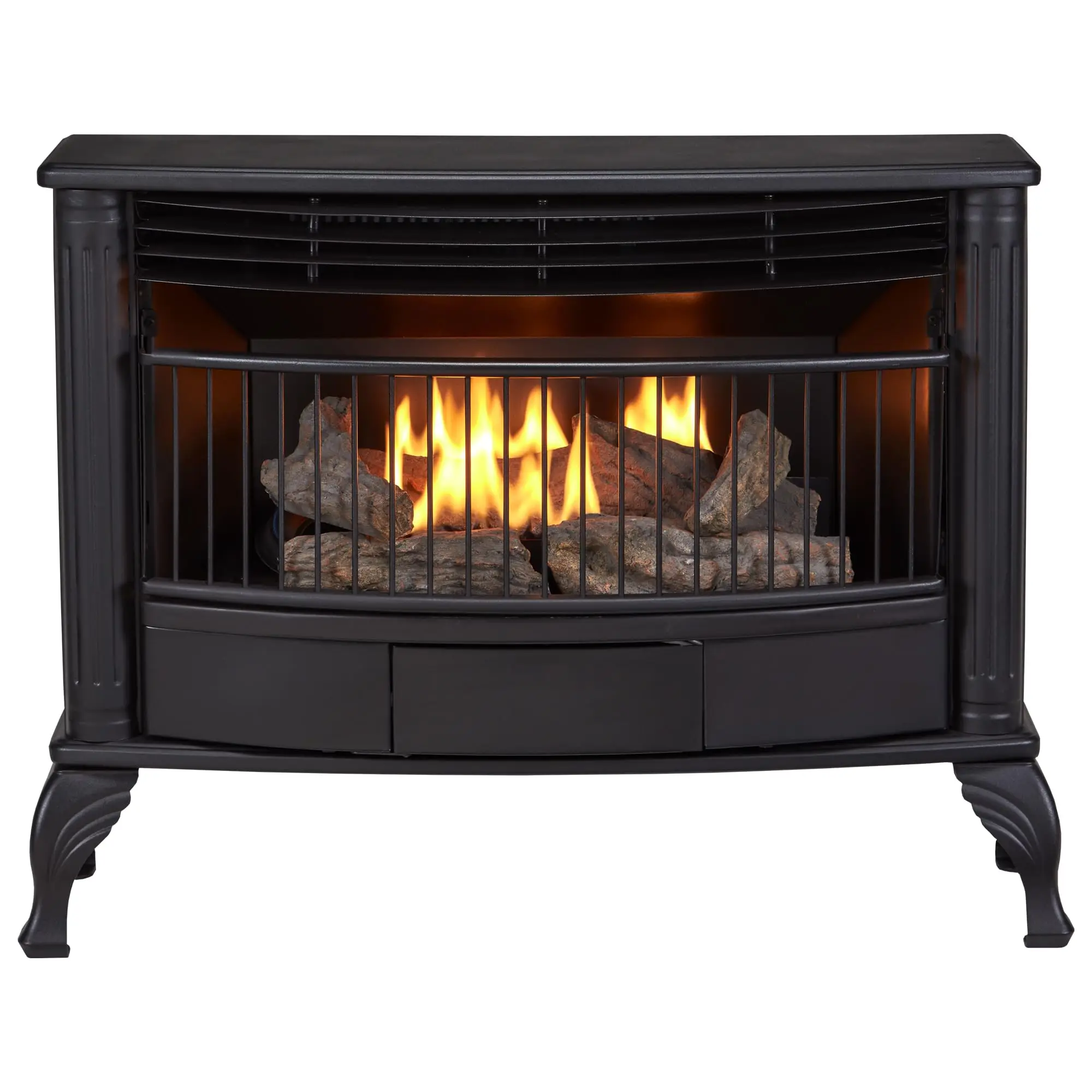 Ventless Liquid Propane Gas Stove - 25,000 BTU, T-Stat Control, Black Finish - Model# QSL250T