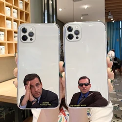 Michael Scott The Office Funny Humor Phone Case For iPhone 16 15 14 13 12 11 Pro Max Mini XS X XR 14 15 16 Plus Clear Soft Cover