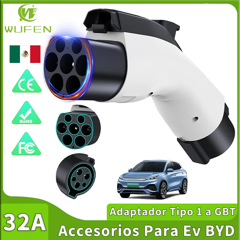 WUFEN Type 1 to GBT Adapter (for Cars with a China Connector like BYD JAC Geely) Type 1 J1772 to GB/T Adapter BYD EV Accessories