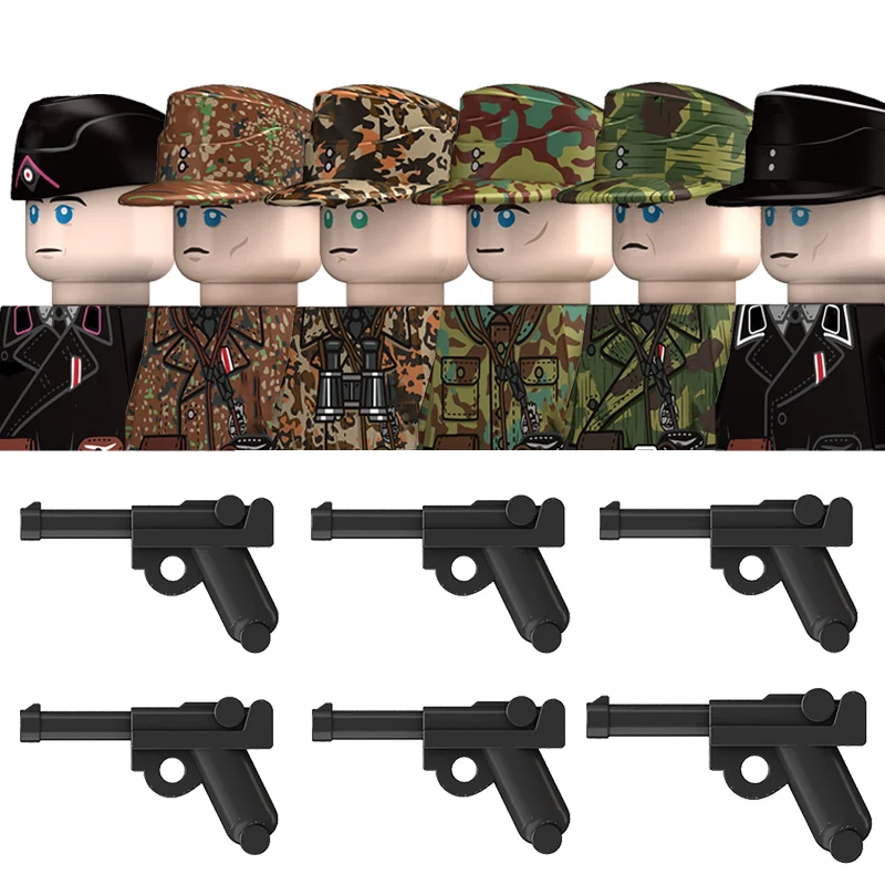 WW2 Militär-Infanterie-Soldaten-Figuren Bausteine Großbritannien USA Sowjetunion Legion Gepanzerte Truppen Waffen Helm Bausteine Spielzeug Geschenk
