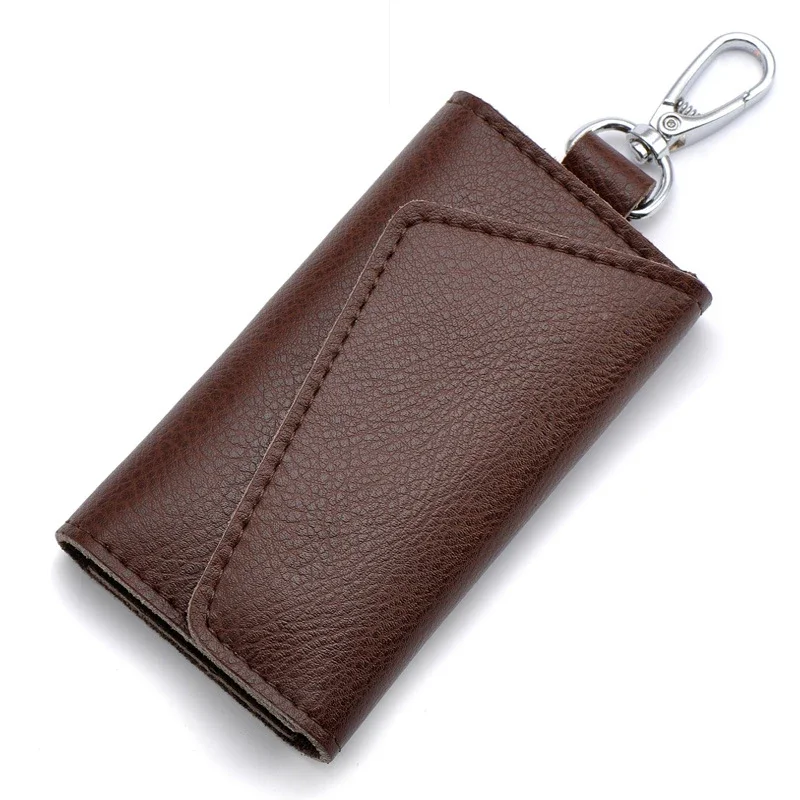 

New Genuine Leather Keychain Men Women Key Holder Organizer Pouch Cow Split Car Key Wallet Housekeeper Key Case Mini Card Bag