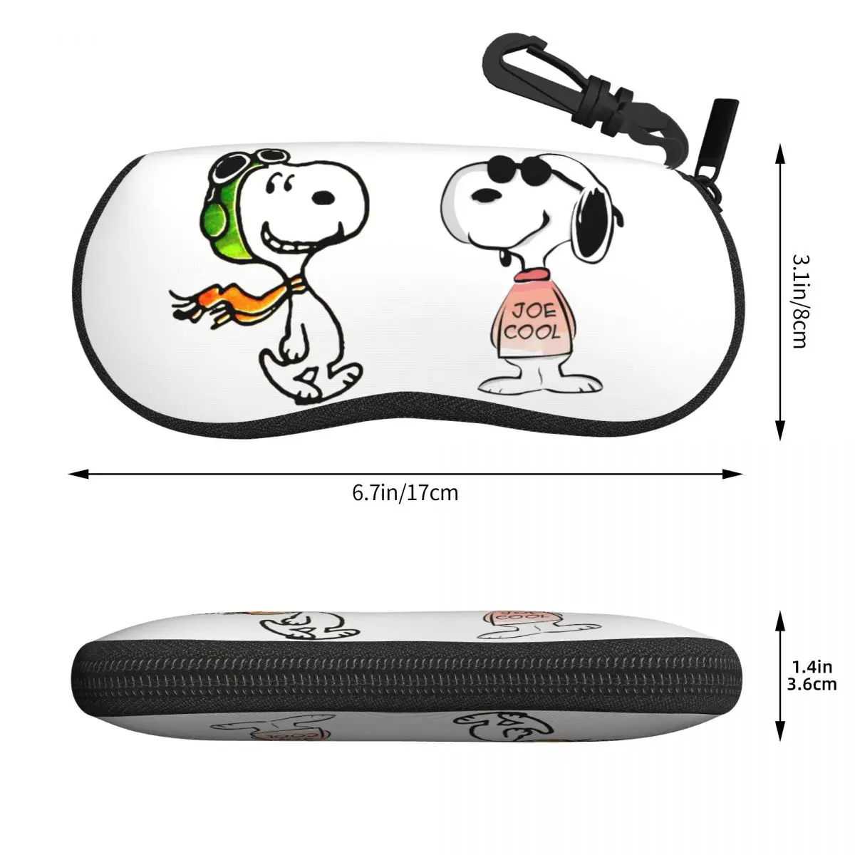 Custom Snoopys Flying Ace Eyeglass Glasses Case Women Men Soft Sunglasses Protective Box