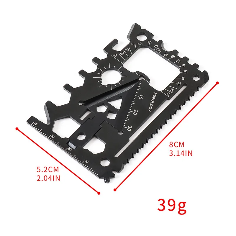 Rozmiar karty kredytowej z narzędziami wielofunkcyjnymi, akcesoria survivalowe na kempingu, sprzęt wielofunkcyjny, narzędzia gadżetowe dla